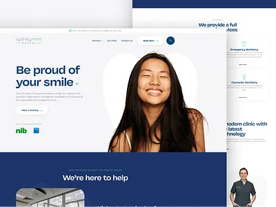 Sydneymint Dental Clinic Website Design app branding dashboard design graphic design illustration logo mobile app design ui ux