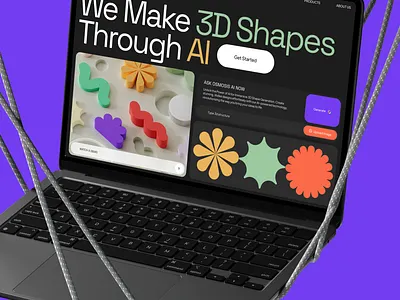 UI Of Website Which Makes 3D Shapes through AI graphic design logo ui