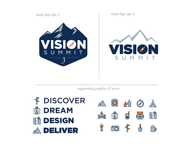 Vision Summit Branding Suite branding graphic design higher education icons johnson university logo vision summit