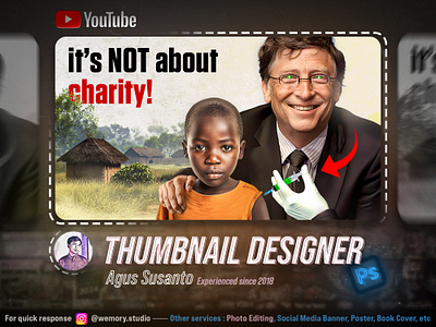 Thumbnail Design - Billionaire Charities design graphic design manipulation midjourney photo editing photoshop thumbnail youtube thumbnail