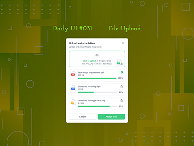 Daily UI #031 - File Upload daily ui day 031 desktop website file upload mobile app progress bar ui ux