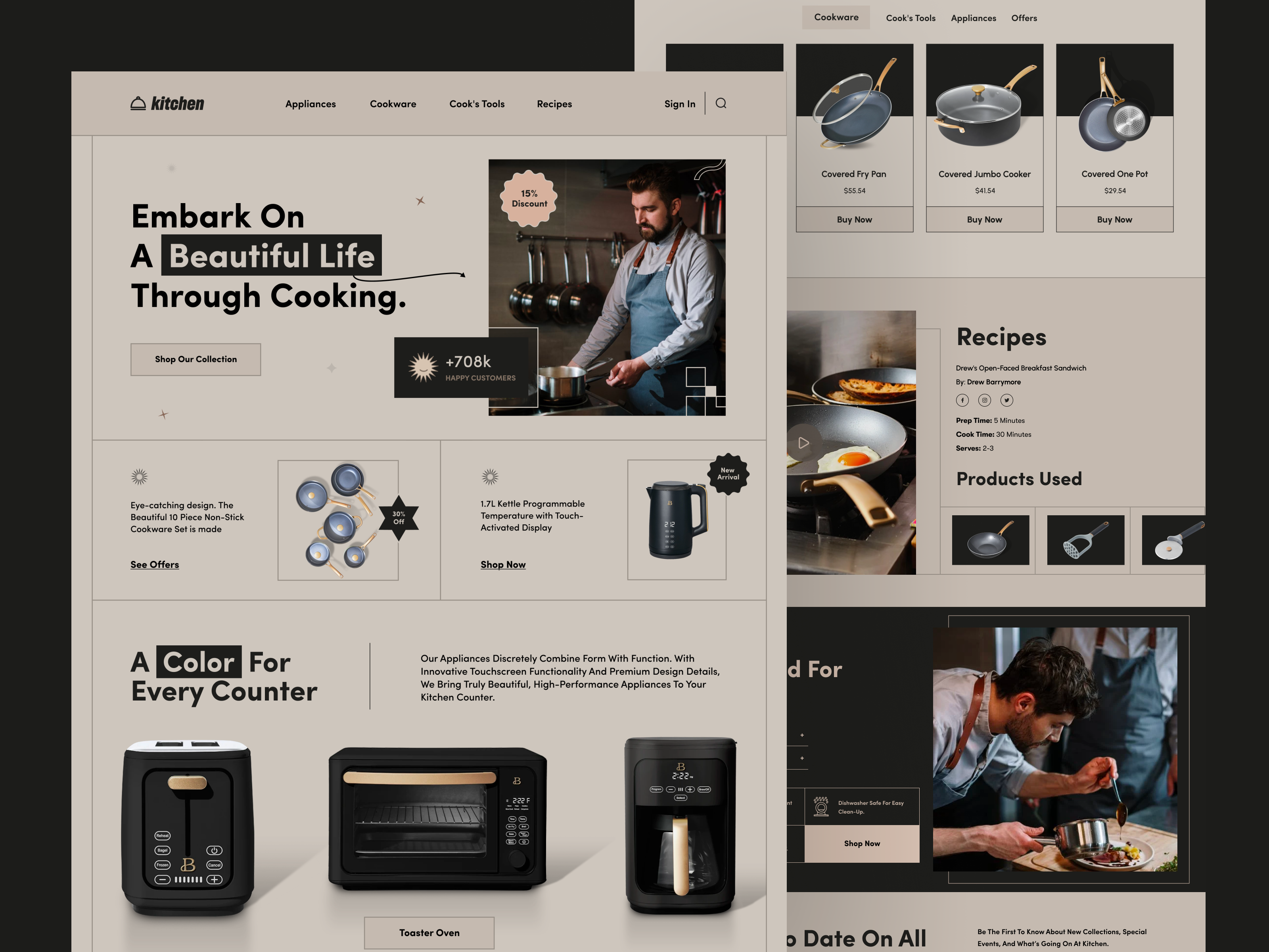 E-commerce website design design ecommerce ecommerce landing page ecommerce website kitchen kitchen equipment website landing page online store premium product retro style trending visual designer web web design web header web landing page webdesign website