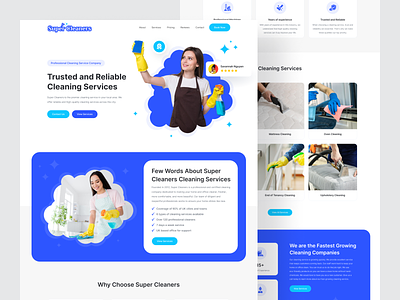 Cleaning Services Landing Page agency cleaner cleaning cleaning app cleaning company cleaning service cleaning website commercial cleaning corporate cleaning home cleaning house cleaning house keeping landing page landingpage office cleaning ui web web design website website design