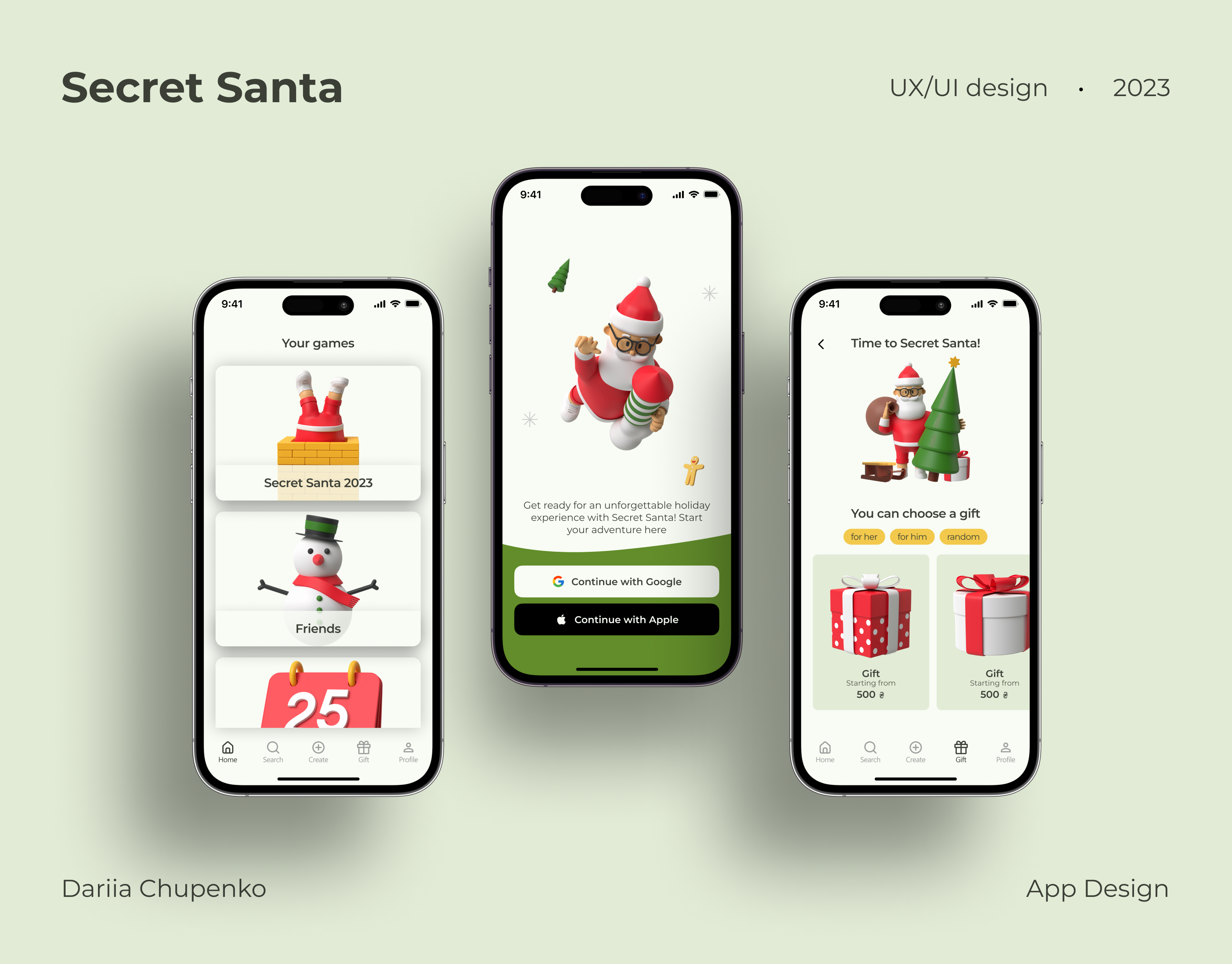 Secret Santa - Mobile App - UX/UI app app design christmas app mobile mobile app secret santa ui ui design ux uxui