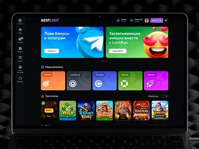 Casino Interface: Main Screen bet betting design casino casino app casino cards casino interface crash design gambling game ux interface casino game live casino online casino online crash poker design poker game slot game sport betting ui game ux casino web casino
