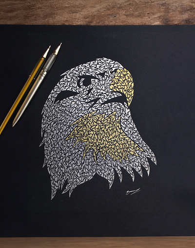 🦅 Eagle - Hand Drawn Art & Illustration animal art black conceptart conceptartist eagle gold golden handillustration illustration silver
