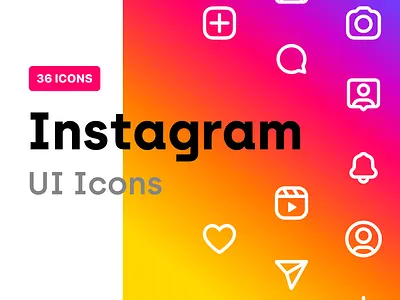 Instagram - UI Icons 24px download figma filled icons free icon pack icon set icons instagram kit like line icons post share social media ui ux
