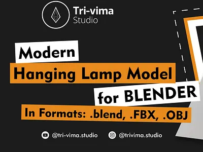 Modern Hanging Lamp Model 08 for Blender 3d 3d animation 3d design 3d rendering animated design illustration