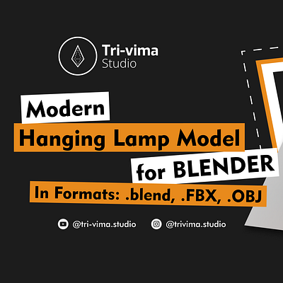 Modern Hanging Lamp Model 08 for Blender 3d 3d animation 3d design 3d rendering animated design illustration