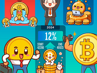 Bitcoin Halving Infographic design 2010 - 2024 信息图表设计