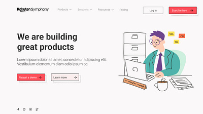 Landing Page design for Rakuten Symphony figma landing page ui ui design