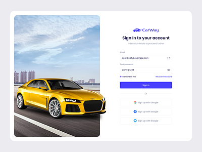 Login Page - Web Design car car dealership dashboard form landing login form login page register sign in sign up ui uiux design ux web web application web design webdesign