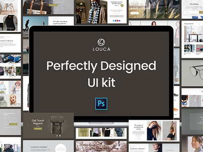 Louca UI Kit bootstrap ui kit design assets design template ecommerce psd ecommerce ui louca ui kit photoshop artboards shopping ui site web design ui kit ui psd ux design tools web design trend web ui kit website psd website template psd