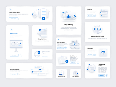 Empty States for Vehicle Reports empty states fleet management illustration place holders reports ui ux vehicle