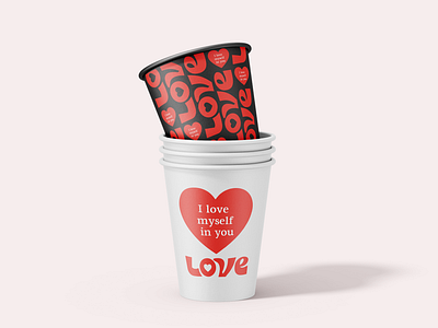 Paper cup design branding cup graphic design identity illustration love paper cup design vector
