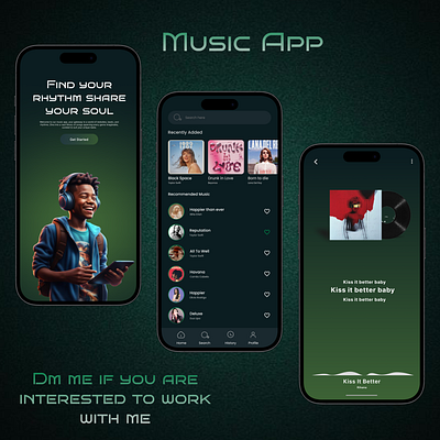 Music App app design application figma figma design ios mockup music app ui user interface