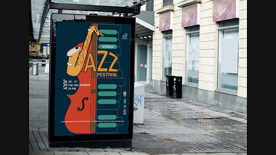 Jazz Festival Poster branding design festival graphic design illustration jazz mockup poster typography vector