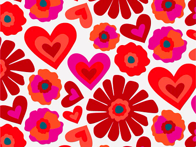 Brand Pattern for Heart Disease Blogger branding colorful design drawing flowers fun graphic design hearts illustration pattern pattern design repeat vector