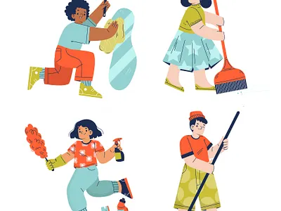 cleaning characters cleaning kids