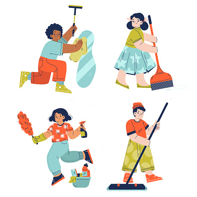 cleaning characters cleaning kids