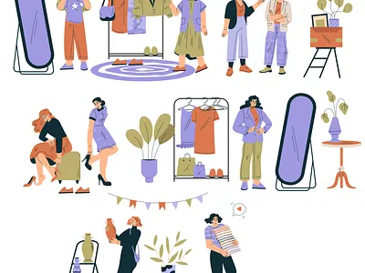 flea market characters flea market fleamarket market sale weekend