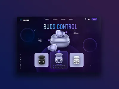 ui design application branding debut design galaxy galaxybuds headphones hellodribbble ui ux web wireless