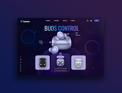 ui design application branding debut design galaxy galaxybuds headphones hellodribbble ui ux web wireless