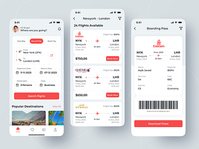 Flight Booking App Design - UIUX appdesign bookflight booking flight flightappui flightbookingapp flighttravelui mobileappdesign tourism travel travelapp travelappuiux ui uiuxdesign userexperience userinterface