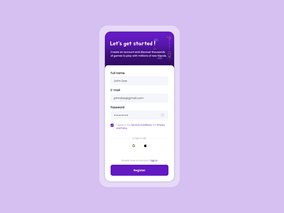 Daily UI Challenge #4 graphic design mobile app register screen ui ux