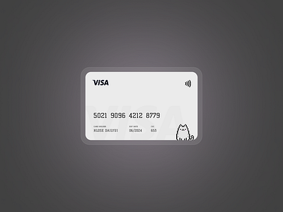 Daily UI Challenge #7 card cat credit card graphic design illustration ui