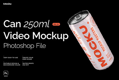 25cl Can - Photoshop Video Mockup 250ml can mockup beer can mock up beer can mockups drink drink can drink can mockup drink mockup energy drink energy drink mockup photoshop photoshop file psd soda can soda can mockup
