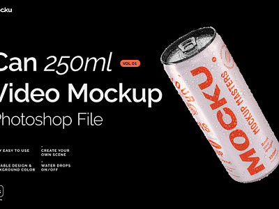 25cl Can - Photoshop Video Mockup 250ml can mockup beer can mock up beer can mockups drink drink can drink can mockup drink mockup energy drink energy drink mockup photoshop photoshop file psd soda can soda can mockup