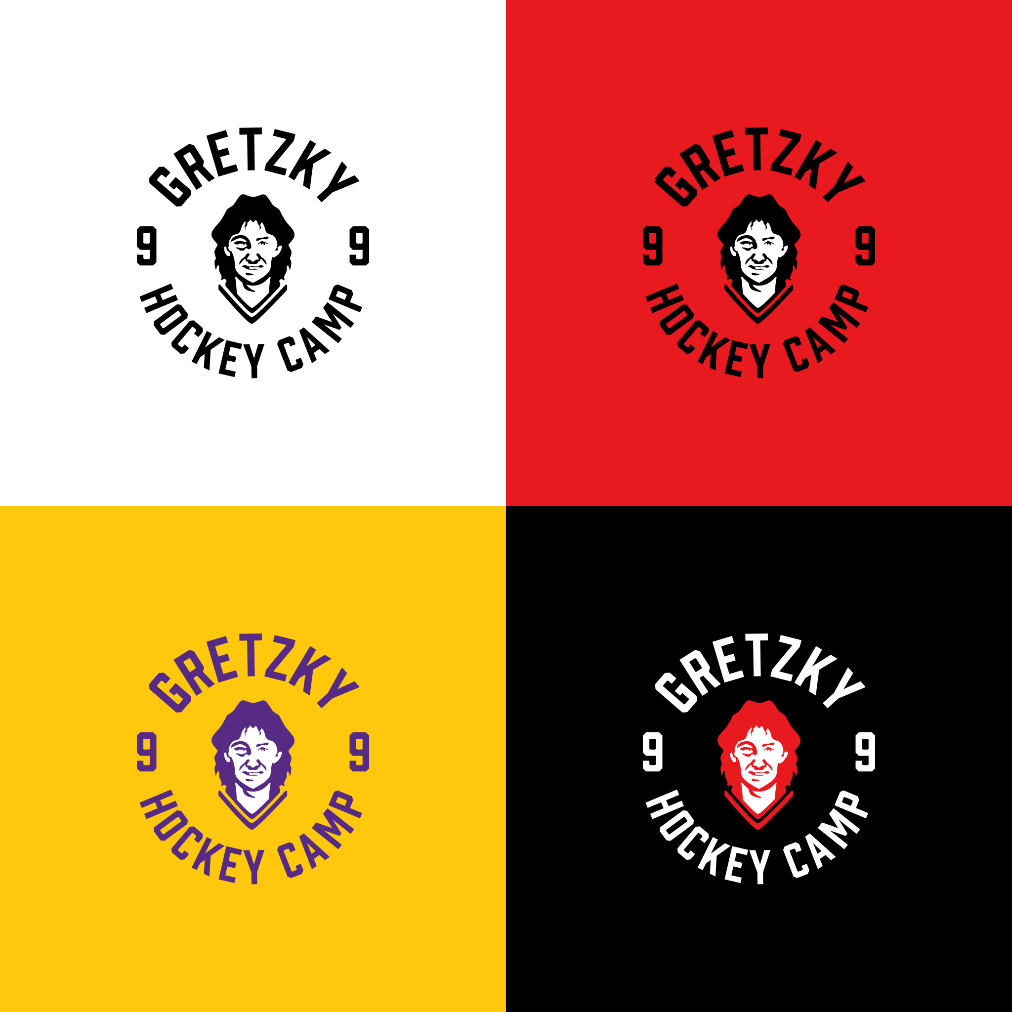 Gretzky Hockey Camp Designs athletics badge badge design branding design distressed gretzky grunge handdrawn hockey illustration logo sports type typography vintage