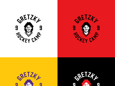 Gretzky Hockey Camp Designs athletics badge badge design branding design distressed gretzky grunge handdrawn hockey illustration logo sports type typography vintage