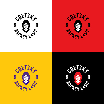 Gretzky Hockey Camp Designs athletics badge badge design branding design distressed gretzky grunge handdrawn hockey illustration logo sports type typography vintage