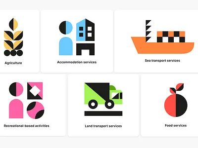 Industry sector Icons design graphic design icon iconography illustration industry
