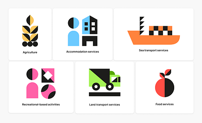 Industry sector Icons design graphic design icon iconography illustration industry