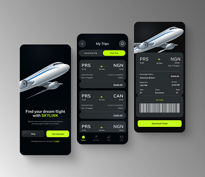 SKYLINK - Mobile flight booking app airplanes design figma figma design flight booking interface mobile app mobileapp problem solving product design ui uiux uiux design ux
