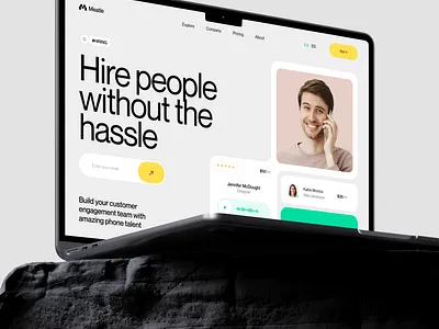 Hiring And Recuring People Website UI graphic design logo ui