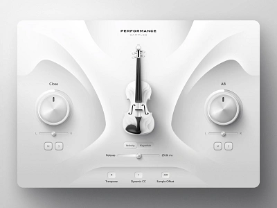 Violin Music Plugin Concept design light mode music plugin product skeumorphic ui ux violin vst plugin