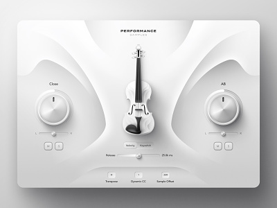 Violin Music Plugin Concept design light mode music plugin product skeumorphic ui ux violin vst plugin