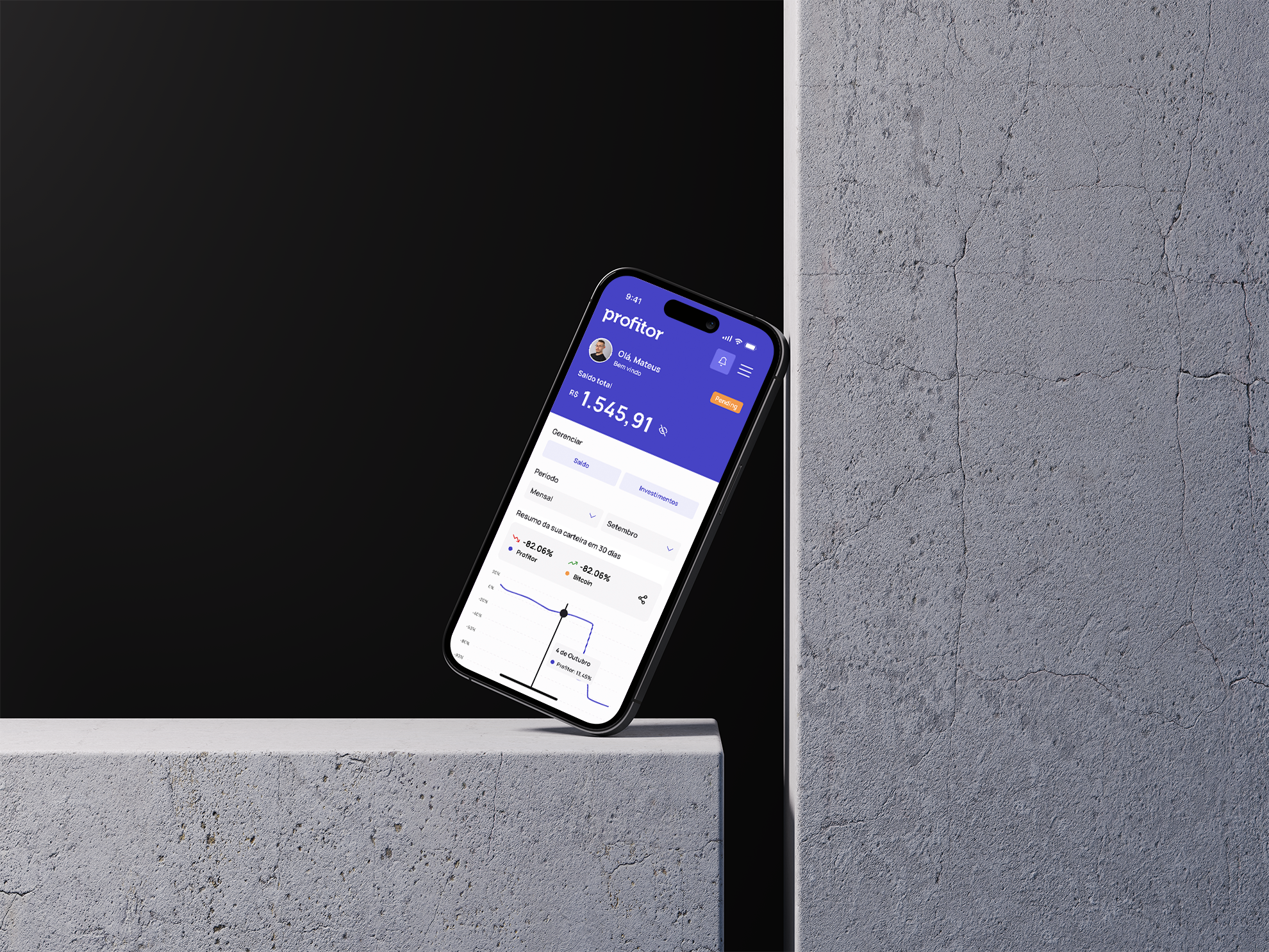 Profitor - Mobile App app clean cripto finance interface investiment light mobile money ui