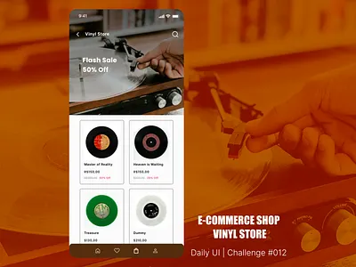 #012 | E-Commerce Shop app challenge daily ui dailyui ecommerce graphic design music shop ui vinyl
