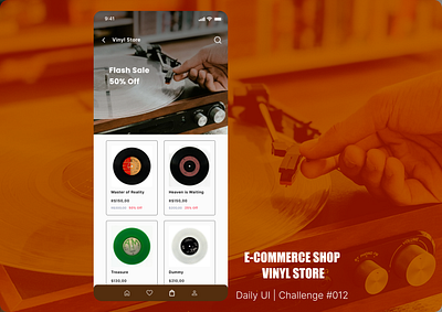 #012 | E-Commerce Shop app challenge daily ui dailyui ecommerce graphic design music shop ui vinyl