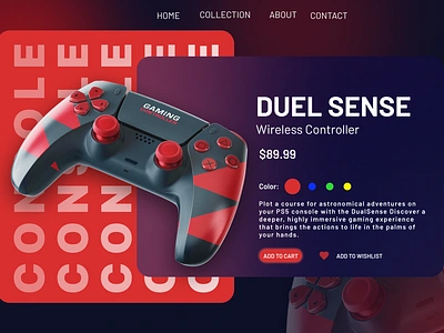 Duel Sense Gamepad Website branding graphic design product ui ux