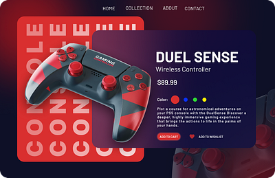 Duel Sense Gamepad Website branding graphic design product ui ux