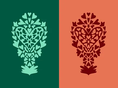 feelin' the love folk art illustration pattern procreate symmetery