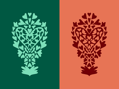 feelin' the love folk art illustration pattern procreate symmetery