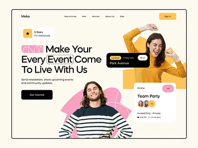 UI Of Website Called Meka Which Arranges And Manages Events graphic design logo ui