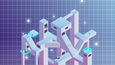 Isometric Space Vibes (Loop) 2d 2d animation aftereffects animation motion graphics motiondesign
